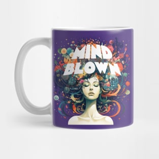Mind Blown Psychedelic Mindblowing Retro Floral Print Mug